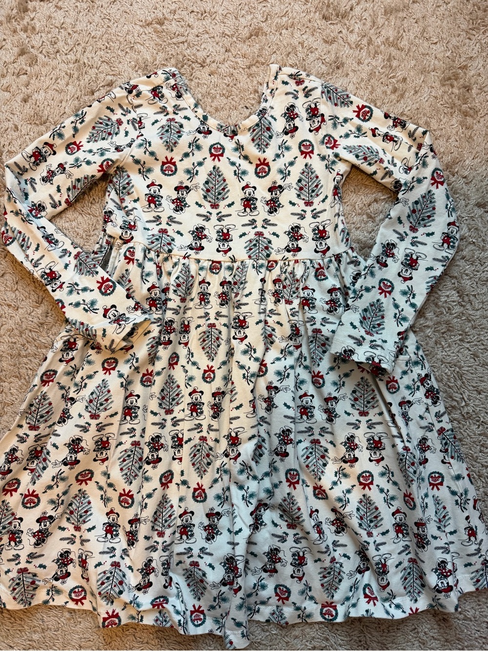 Hanna Andersson Disney Mickey Mouse Christmas Soft Skater Dress